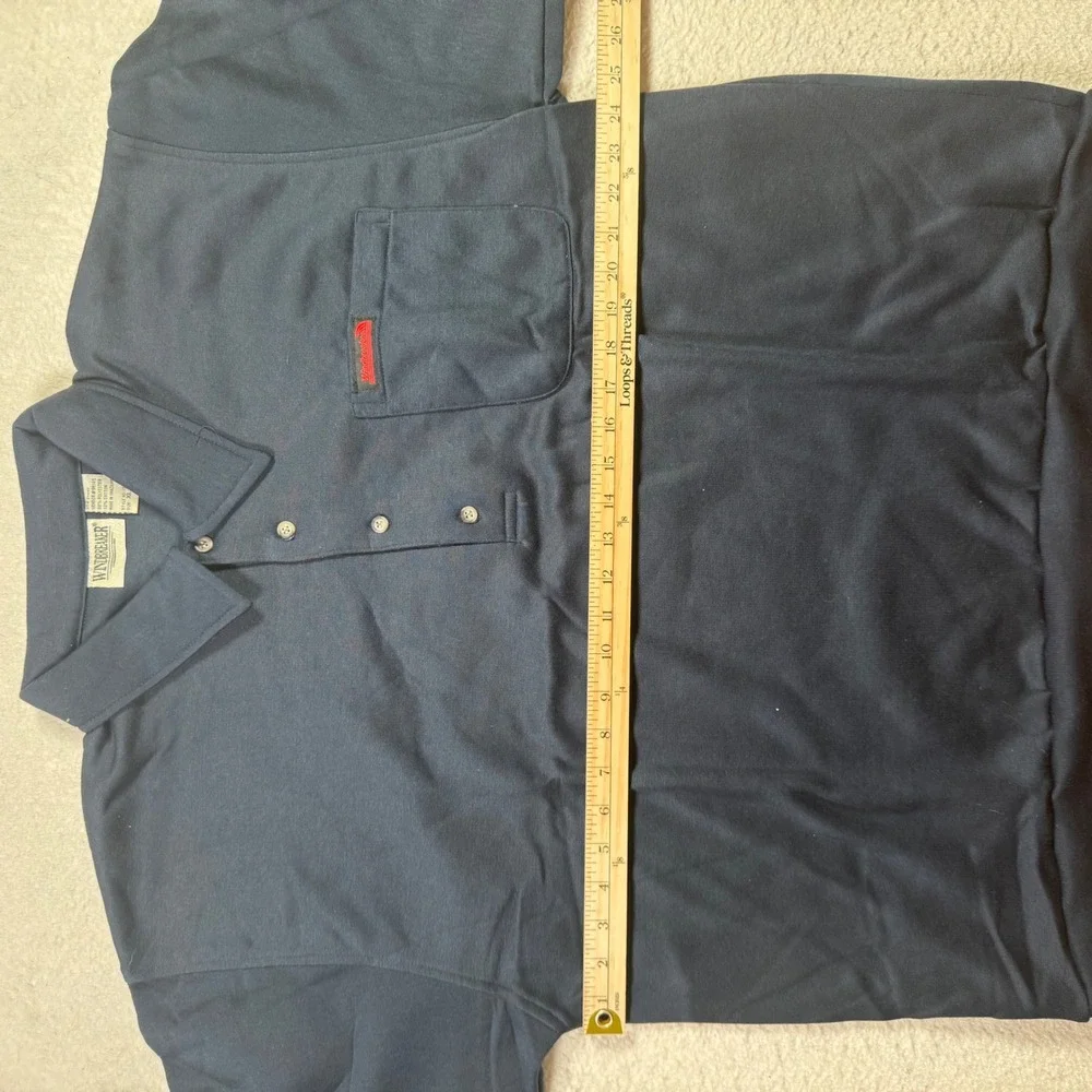 Windbreaker Polo Sweatshirt Mens XL Navy Blue NWOT Vintage Long Sleeve 153
